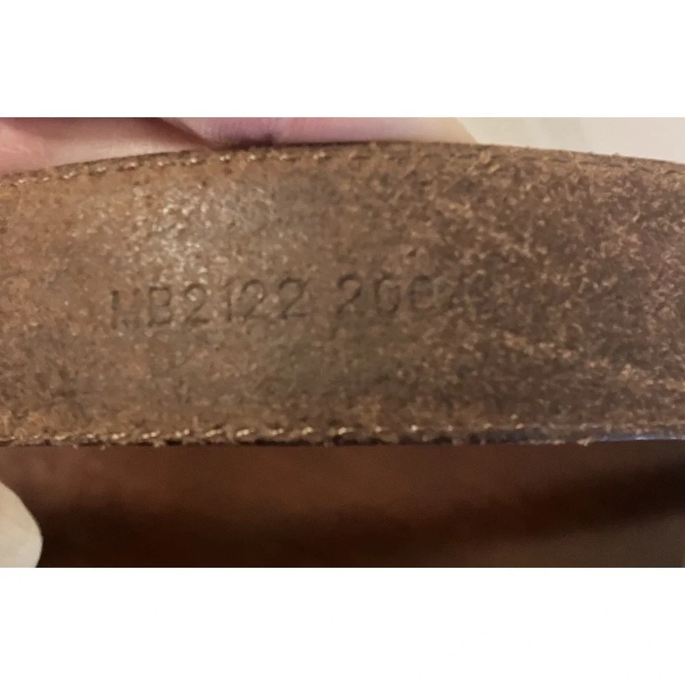 Fossil Belt Brown Leather Raised Woven Detail Mens 42‎ 1